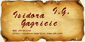 Isidora Gagričić vizit kartica